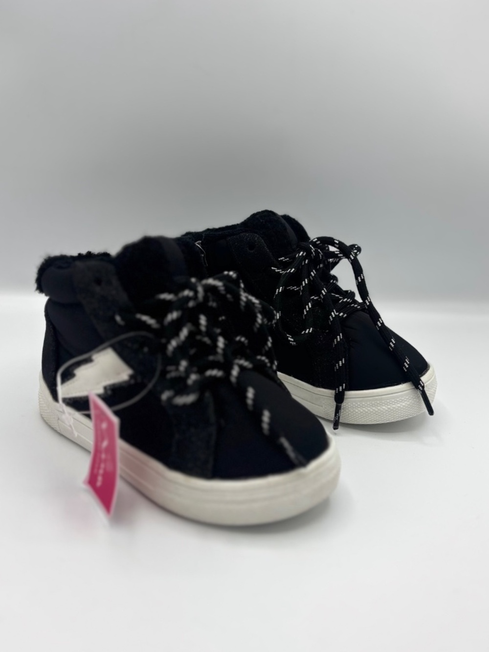 Nina Kids Black Lightning Bolt High Top Sneakers Toddler Size 7